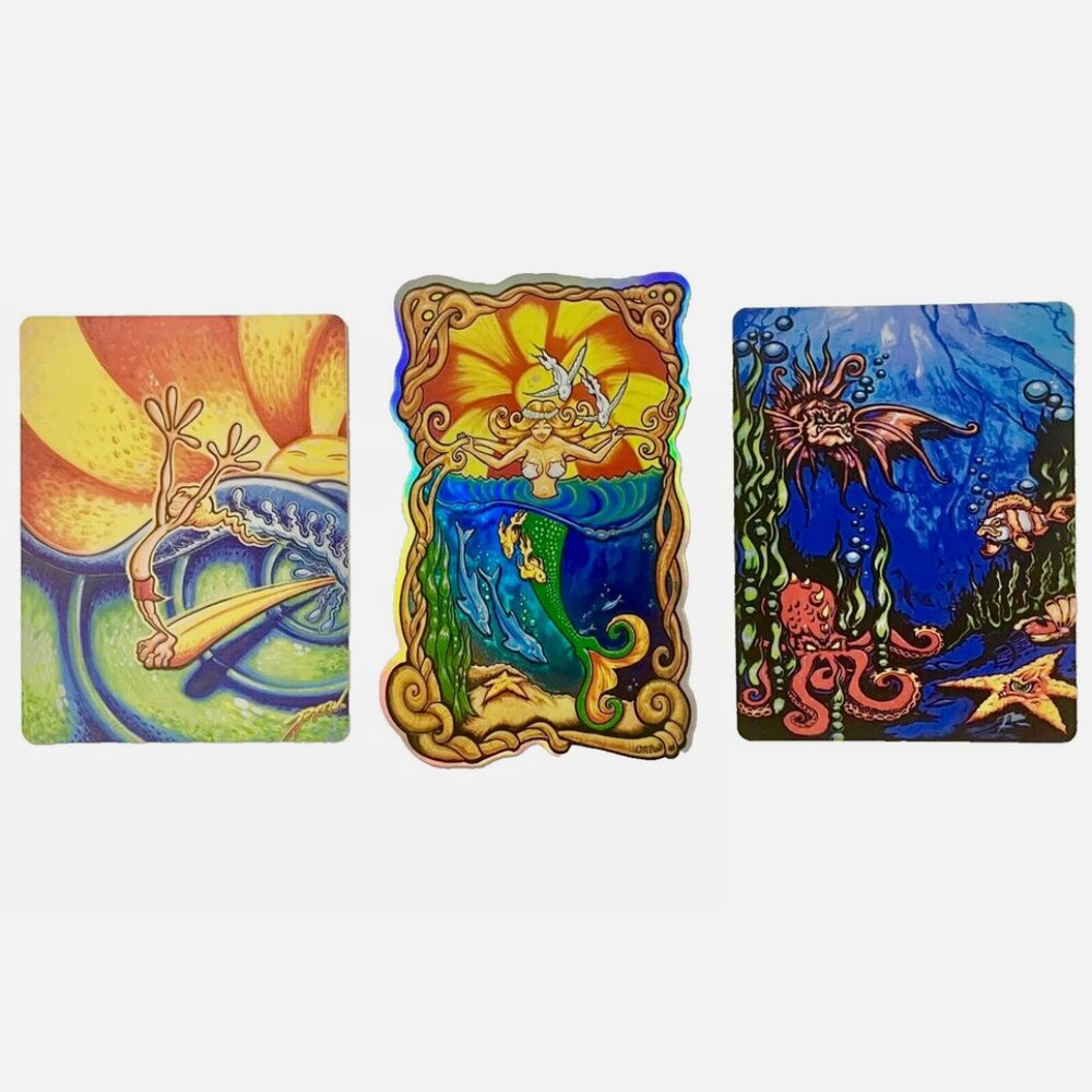 SET OF 3 VINTAGE 2002 DREW BROPHY LOST SURFBOARDS SUMMER DAZE SURFING STICKERS